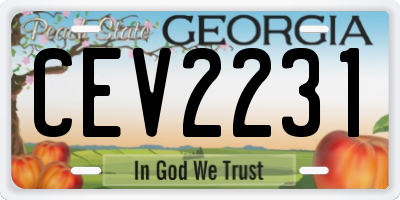 GA license plate CEV2231