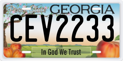GA license plate CEV2233