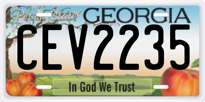 GA license plate CEV2235
