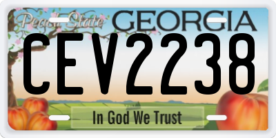 GA license plate CEV2238