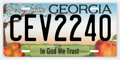 GA license plate CEV2240