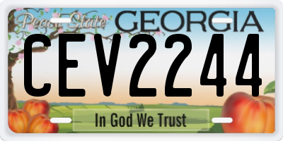 GA license plate CEV2244