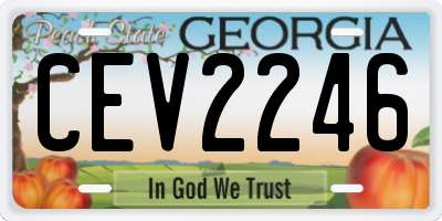GA license plate CEV2246