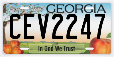 GA license plate CEV2247