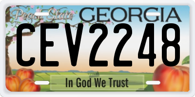 GA license plate CEV2248