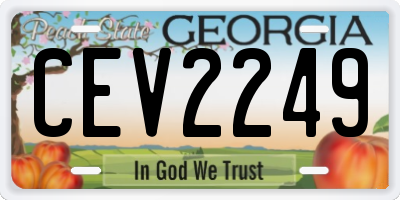 GA license plate CEV2249
