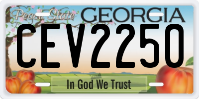 GA license plate CEV2250
