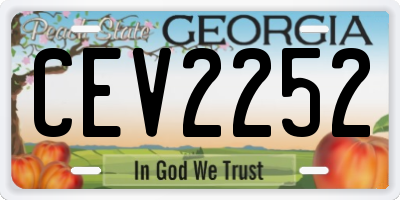 GA license plate CEV2252