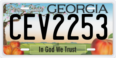 GA license plate CEV2253