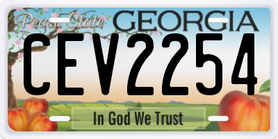 GA license plate CEV2254