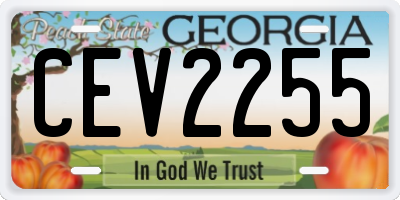 GA license plate CEV2255