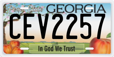 GA license plate CEV2257