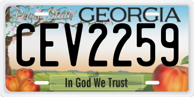 GA license plate CEV2259
