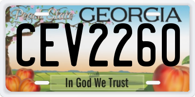 GA license plate CEV2260