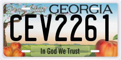 GA license plate CEV2261