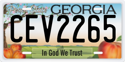 GA license plate CEV2265