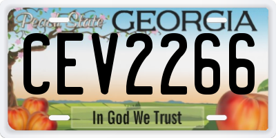 GA license plate CEV2266