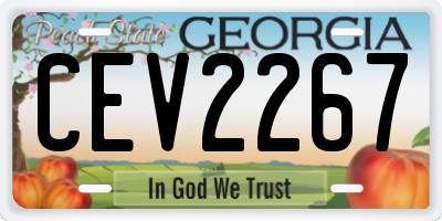 GA license plate CEV2267