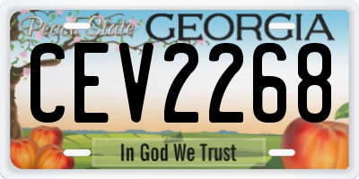GA license plate CEV2268