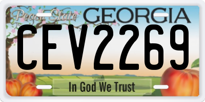 GA license plate CEV2269