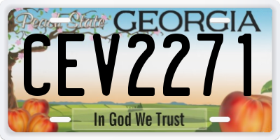 GA license plate CEV2271