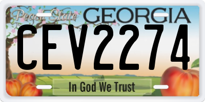 GA license plate CEV2274