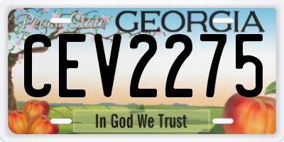 GA license plate CEV2275