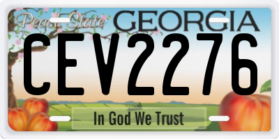 GA license plate CEV2276