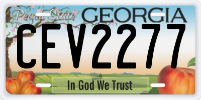 GA license plate CEV2277
