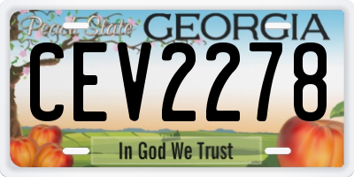 GA license plate CEV2278