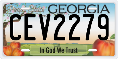 GA license plate CEV2279