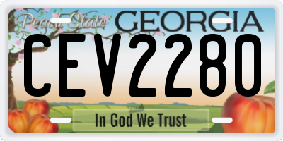GA license plate CEV2280