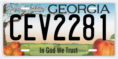 GA license plate CEV2281