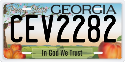 GA license plate CEV2282