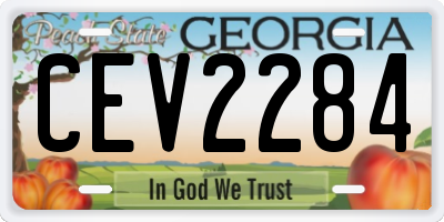 GA license plate CEV2284