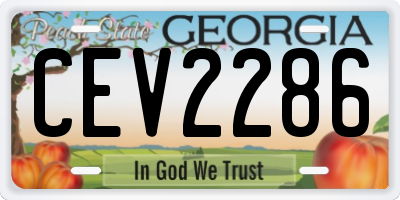 GA license plate CEV2286