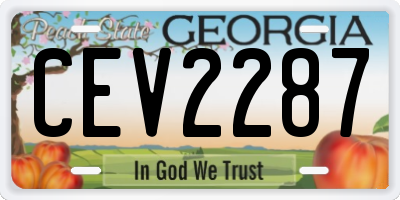 GA license plate CEV2287