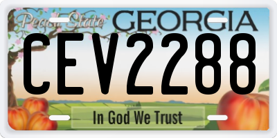 GA license plate CEV2288