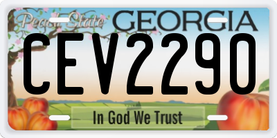 GA license plate CEV2290