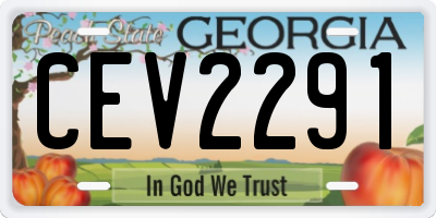 GA license plate CEV2291