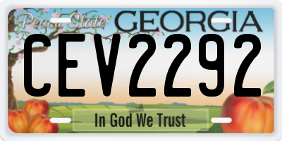 GA license plate CEV2292