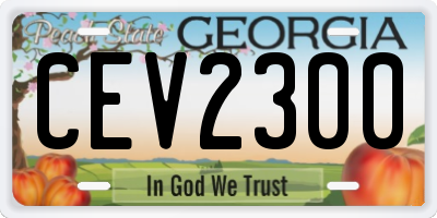 GA license plate CEV2300