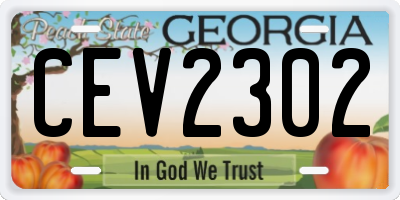 GA license plate CEV2302