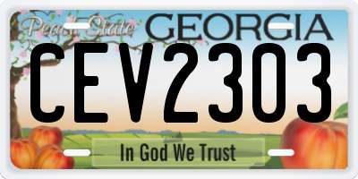 GA license plate CEV2303
