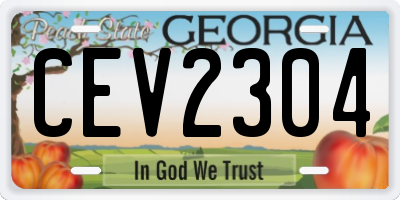 GA license plate CEV2304