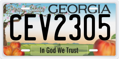 GA license plate CEV2305