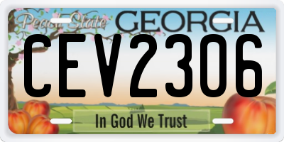 GA license plate CEV2306