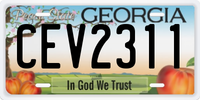 GA license plate CEV2311