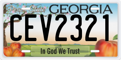 GA license plate CEV2321
