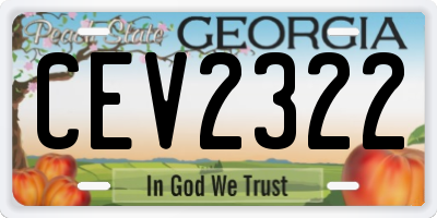 GA license plate CEV2322